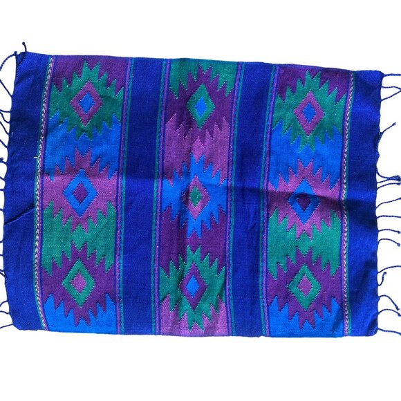 Maya Works Colorful Cotton Placemats Set of 6 Made in Guatemala Blue Purple New - Picture 2 of 5